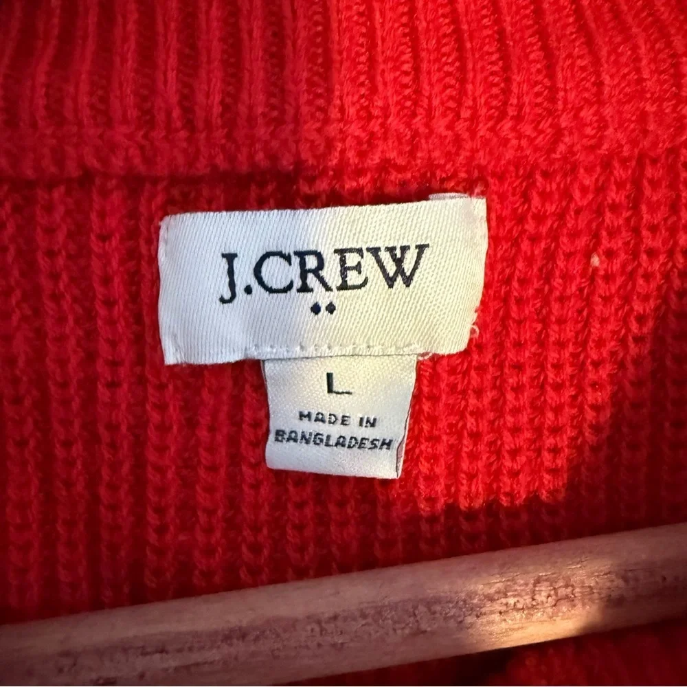 J. Crew button raglan crewneck sweater, Size L
